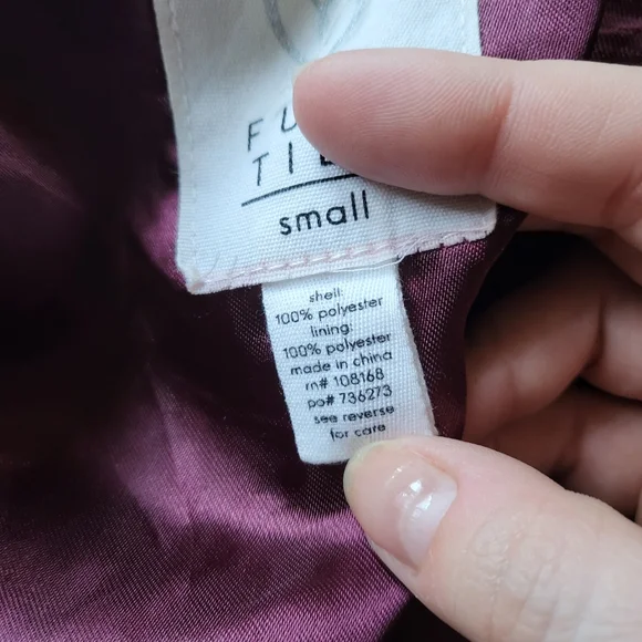 Full Tilt track jacket zip front maroon white black stripe size S - Picture 9 of 9